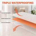 Professional Waterproof,3.3ft X 49.21ft(162.4 Sq Ft)，Membrane 25.6mil,for Shower,Kitchen,Saunas and Wet Areas,auna Bathroom Walls Tile Underlayment