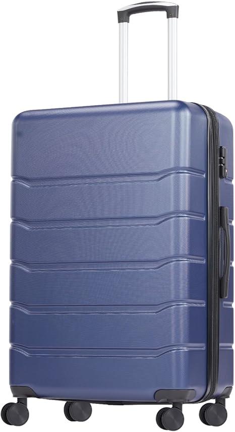 DUMOS 24 Inch Luggage, Hardside Suitcase with Spinner Wheels, Lightweight ABS Hard Shell Travel Luggage, Rolling Suitcase with TSA Approved Lock for Travel & Business, Blue