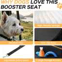 HiPetpy Dog Car Seat for Small Dog, Booster Seat for Dogs Under 30lb, 6" Elevated Pet Seat with Pockets, Anti-Slip Bed for Car, Perfect for Front & Back Seats with Safety Leash (Black/Grey, Medium)