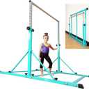 Gymnastic Bar for Kid and Teenage Ages 3-25, 5 FT / 6 FT Base Length, 5 FT / 6 FT Height, Gymnastic Kip Bar Horizontal Bar for Gymnast, Gymnastic Training Equipment for Home and Club Use (Teal(5 Ft Base))