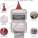 Travel Toiletry Bag with Hanging Hook (Waterproof, red)