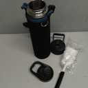 Insulated Water Bottle 24oz, Triple Wall Vacuum Stainless Steel (Cold for 48 Hrs, Hot for 24Hrs), Leak Proof & Non-BPA, 24oz Hydro Water Flask with Paracord Handle & Straw Spout Lids (Indigo/Black)