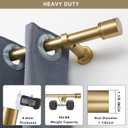 1 1/8” Diameter Heavy Duty Curtain Rods 144-240" for Windows, Brushed Gold