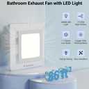 Bathroom Exhaust Fan 10x10 Inch with LED Lighting Ultra Quiet High Airflow 77 CFM Ideal for Bathroom and Space 4 Inch Duct Diameter Easy Ceiling Installation Extractor Fan, 4.0 Inches