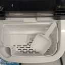 EUHOMY Nugget Ice Maker Countertop with Handle, Ready in 6 Mins, 34lbs Per Day, Removable Top Cover, Auto-Cleaning, Portable Sonic Ice Maker with Basket and Scoop, for Home/Party/RV/Camping (Black)