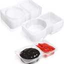 Huakaile 10 PCS Double Compartment Condiment Containers, Plastic Portion Cups with Lids, Reusable Sauce Containers for Lunch Box Dressing Snack Take-out (4.4 oz) (10 PCS)