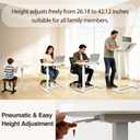 Adjustable Overbed Table with Wheels, Rolling Laptop Table for Bed & Sofa, 26.18"-42.12"