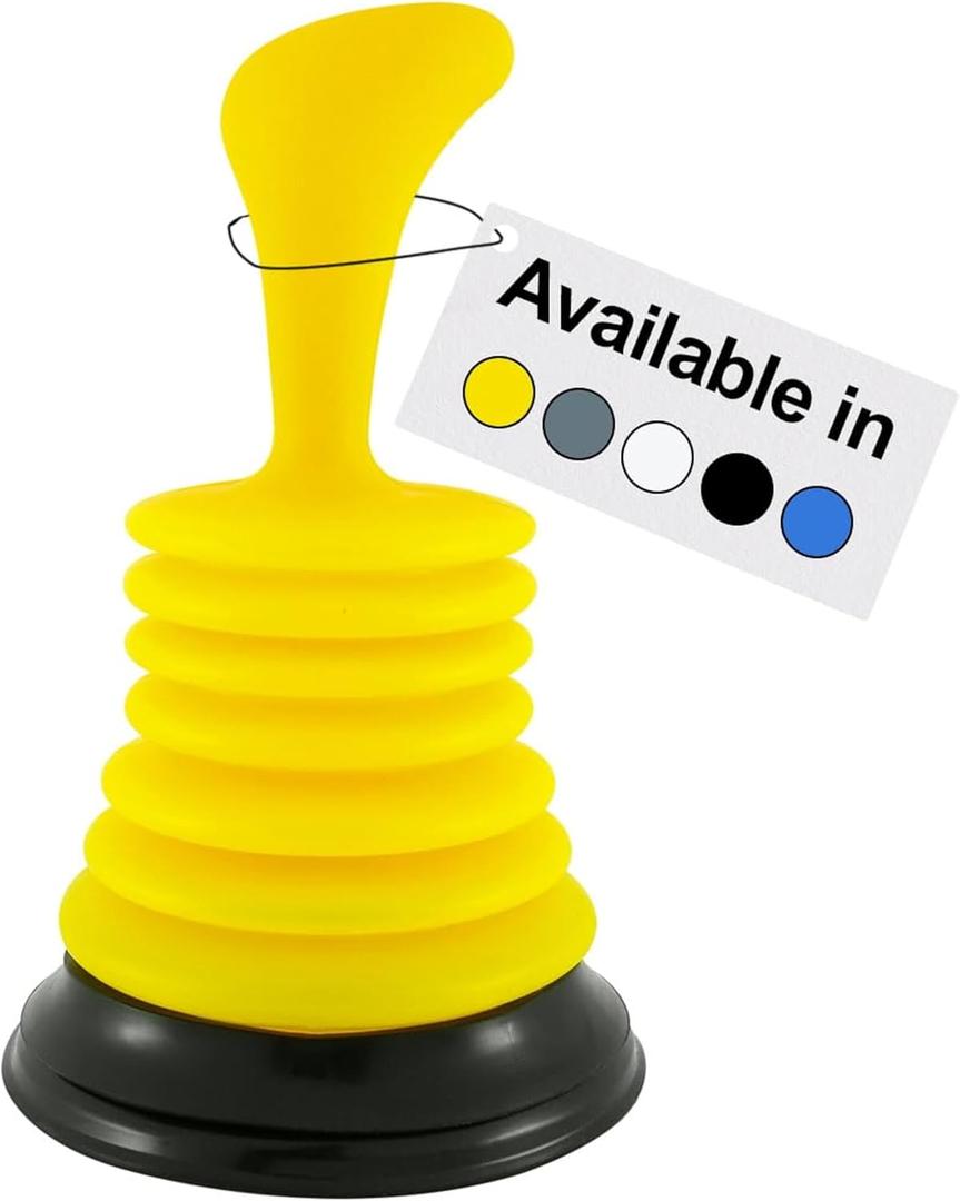 Meadow Lane Small 7" Sink Plunger - Mini Clog Remover for Kitchen & Bathroom Sink Drains - Hand Ergonomic, Space-Saving & Powerful Suction - Universal Fit for Home or Commercial Use, Yellow (1 Pack)