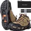 Ice Snow Traction Cleats with 24 Steel Studs Crampons Anti Slip for Walking, L