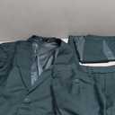 Mens Suit Slim Fit 3 Piece Double Breasted Suit Men Formal Tuxedo Set Casual Wedding Prom Groom Suits (Large, Dark Green)