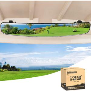 10L0L Golf Cart Rear View Mirror for Yamaha EZGO Club Car, 16.5" Extra Wide 180 Degree Panoramic Rearview Mirror
