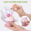Cupcake Boxes Individual Cupcake Containers, 50 Packs Regular Single Cupcake Holder High Topping for Muffins, Thicker Stackable Plastic Cupcake Carrier for Party (50 pack)