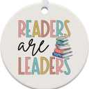 3 x Book Lovers Gifts, Book Ornament for Christmas Tree, Book Lover Christmas Ornaments, Ceramic Ornament (Book1)