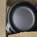 Lodge Cast Iron Double Dutch Oven - Pre-Seasoned 2-in-1 Cast Iron Cookware - Pot & Skillet Combo - Even Heat Retention - Oven-Safe, Versatile Pot - 5 Quart