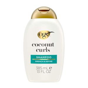 OGX Quenching + Coconut, Curl-Defining Shampoo, Hydrating & Nourishing Curly Hair Shampoo with Coconut Oil, Citrus Oil & Honey, Paraben, Sulfate-Free Surfactants, 13 floz