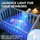 Jaundice Light Therapy Newborn, Bilirubin Light Lamp for Jaundice Baby, Neonatal Baby Jaundice Treat Blue Ray Light, Portable Infant Bilirubin Light with 18 Led Light, Biliblanket Light with Eye Mask
