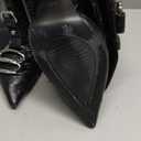 LACIKOSZ Black Knee High Crocodile Boots for Women Pointed Toe Slim Calf Sexy Stiletto High Heel Long Tall Boots with Slide Zipper Buckle Rivets, 8.5