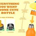 DLOCCOLD Insulated Stainless Steel Water Bottle with Detachable Soft Dinosaur Animal Head