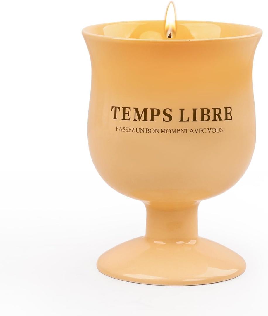 INGOFIN Aromatherapy Candles for Home Scented - Stress Relief Candle Gifts, Natural Wax Candles with Floral Scents, Candle Set for Spa, Bath, Yoga, Home Decor Candle, Light Orange