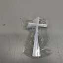 12pcs Slim Acrylic Cross Christening Baptism Confirmation Cake Charm, Acrylic Cross Cake Decoration (4'', Silver Mirror)