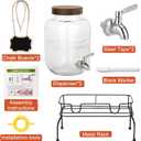 2 Pack 1 Gallon Glass Drink Dispenser - Drink Dispenser with Stand, Juice Dispenser, Drink Dispensers for Parties, Glass Water Dispenser with Stainless Steel Spigot, Lemonade Dispenser