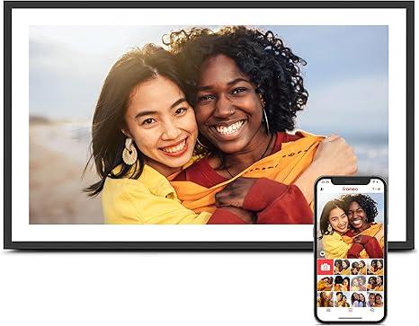 64GB 15.6" Frameo Digital Picture Frame WiFi, Large Electronic Photo Frames 1920 x 1080 IPS FHD Touch Screen, Send Photos from Your Phone from Anywhere, Best Gifts for Parents and Grandparents