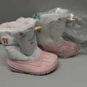 Toddler Snow Boots Little Girl Boy Insulated Winter Boots WaterProof Cold Weather Warm Lightweight Kids Walking Boots White Pink shoes size 10