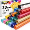 CAREGY Heat Transfer Vinyl HTV for DIY T-Shirts 12 Inches by 3 Feet Rolls (20 Pack)
