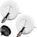 VCELINK Brush 3.79" (96 mm) in Wall Cable Management Kit, Cord Hider for Low Voltage Cables Pass Through, Includes Hole Saw Drill Attachment and Mounting Brackets for Easy Install, 2-Pack (Brush-Medium Size, White)