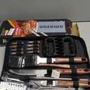 ROMANTICIST 27pcs Heavy Duty Grilling Gifts for Men Dad Christmas, Extra Thick BBQ Accessories Tools Set, Stainless Steel Grill Utensils Kit with Meat Claws, Carrying Bag for Outdoor Camping Brown