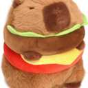CHDBLOCK Hamburger Capybara Plush Toy - 14 Inch Cute Capybara Stuffed Animal, Kawaii Capibara Plushie for Kids and Adults Hamburger Plush