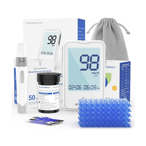 Glucoracy G-425-2 Blood Glucose Monitor Kit, 50 Test Strips and 50 Lancets, Blood Sugar Test Kit with Lancing Device, Diabetes Testing Kit No Coding,Glucose Meter for Home Use