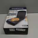 OVENTE 2-Serving Electric Indoor Grill & Panini Press with Easy Clean Non-Stick Plate Coating, Opens 180 Degrees, 8.15" x 7.4" Space Saving Design, 750W Contact Grill for Burgers & More, Black GP222B