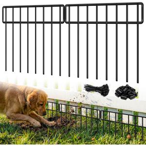 14 Panels 20Ft(L) X 13Inch(H) Garden Fence Animal Barrier - 14 Pack No Dig Fence Animal Barrier Fence Panel Metal Fencing Edging Border for Dog Rabbits and Outdoor Patio Yard Decorative Bottom Blocker