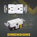 15A GFCI Outlets [3-Pack], ETL Listed, Non-Tamper-Resistant GFI Duplex Receptacles with LED Indicator, Self-Test Ground Fault Circuit Interrupter, White, 3 Piece