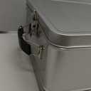 Shirin Packaging Metal Lunch Box 7.9" L x 7" W x 3.7" H Metal lunch box Metal Retro Lunch Box Vintage Lunch Pale Mini Lunch Box Tin Funny Metal Lunch Box - Silver Gray