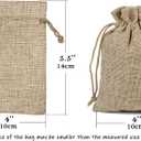 Lot of 50 Burlap Bags with Drawstring Gift Bags Jewelry Pouches Sacks for Wedding Party and DIY Craft, 5 x 3.5 Inches (50 Count (Pack of 1))