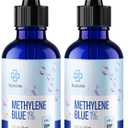 Methylene Blue Pharmaceutical Grade  [2 Pack] 1% Methylene Blue Supplement for Humans USP Grade  2 fl oz Liquid Drops, Third-Party Tested, Brain and Cognitive Health Support, No Alcohol