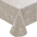 Heavy Duty Vinyl Tablecloth with Flannel Backing Waterproof Oil-Proof Plastic Table Cloth Stain-Resistant Wipeable Rectangle or Square Table Cover for Indoor and Outdoor (Beige Leaf,60x84 Inch)