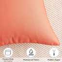 MIULEE Pack of 2 Decorative Outdoor Waterproof Pillow Covers Rectangular Garden Cushion Sham Throw Pillowcase Summer Shell for Patio Tent Couch 12x20 Inch Coral Red