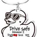 Valentines Keychain for Dad Mom - Drive Safe I Love You, Keyring Key Chain Birthday Valentines Day Funny Gifts