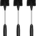SetSail Bottle Brush of 3 Pack, 13-in Long Stainless Steel Handle Water Bottle Cleaner Brush Non-Slip Grip Bottle Brushes for Cleaning Water Bottles Sport Bottles Coffee Mugs Glasswares Cups, Black