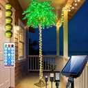 Christmas Solar Palm Tree Lights, 8FT 223 LED with Remote and Plug for Outdoor, 8 Modes Lighted up Waterproof Artificial Fake Tree with 5 Coconuts for Tiki Bar Patio Porch Pool Indoor Decor