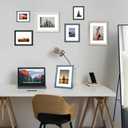 8x10 Hanging Picture Frames,Solid Wood,Not Glass,Display Pictures 4x6,5x7 with Mat or 8x10 Without Mat,Stable Sturdy Picture Frame Set for Wall Mounting or Tabletop (Blue,8x10,Set of 4)