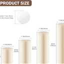 4Pack Cylinder Stands for Party, Foldable Cardboard Columns with 4 Clear Round Top Plates, Cake Display Pedestal Stand for Wedding Banquet Vendor Events Decorative