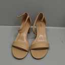 Women's Heeled Sandals Open Toe Ankle Strap 2.5-Inch Chunky Heels Dress Shoes Wide Feet Friendly (Nude) 8W
