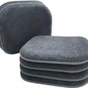 6 x Grey Foam Seat Cushions Kitchen Chairs Pads for Dining Chairs 6 Pack Non Slip Patio Seat Cushions Washable U Shaped Soft Thick Large Metal Wooden Chair Cushions,17" x 15"