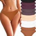 FINETOO 12 Pack Cotton Underwear for Women Cute Low Rise Bikini Panties High Cut Breathable Sexy Hipster Womens Cheeky (Small, Set-five)