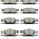 D1455 D1498 Front Rear Ceramic Brake Pads With Clips Fit For 2011-2023 Dodge Durango,For 2011-2021 Jeep Grand Cherokee