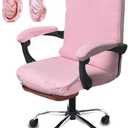 NeColorLife X-Large Office Chair Cover with Armrest Cover  Stretchable Chair Slipcover for Big & Tall Chairs with Arm, Washable & Non-Slip, (Extra Large Size,Pink)
